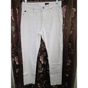 AG Adriano Goldschmied Women's White Farrah Skinny Ankle Jeans Size 28R